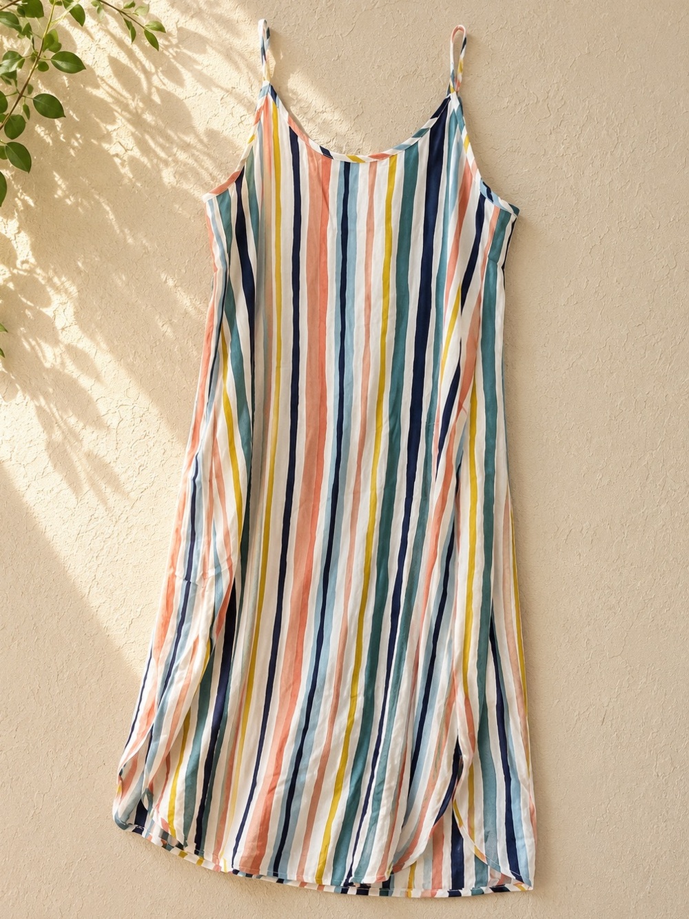 Sadie & Sage Multicolor Vertical Stripe Maxi Dress NWT a